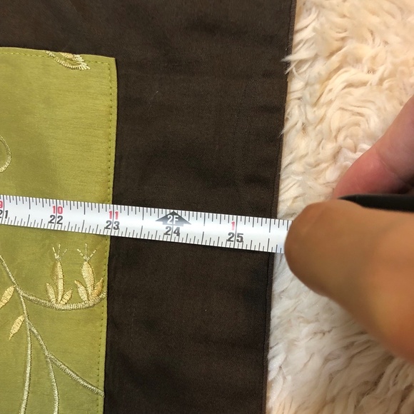 Queen Pillow Cases Green Dark Brown Decorative Embroidered Floral Elegant - Picture 8 of 8